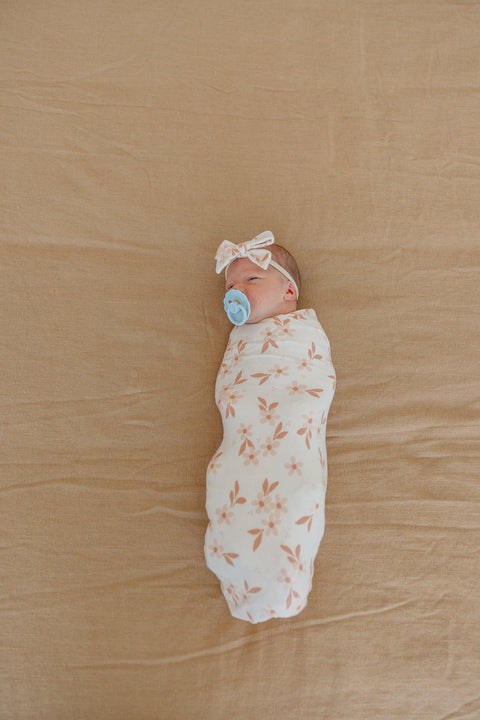 Knit Swaddle Blanket - Rue - Copper Pearl