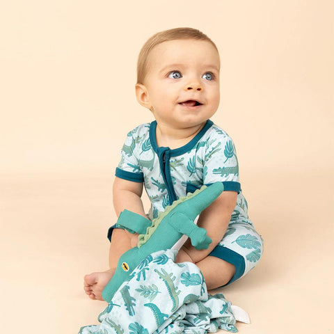 Later Alligator Bamboo Shorty Romper - Emerson and Friends