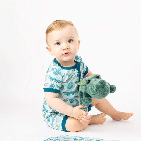 Later Alligator Bamboo Shorty Romper - Emerson and Friends