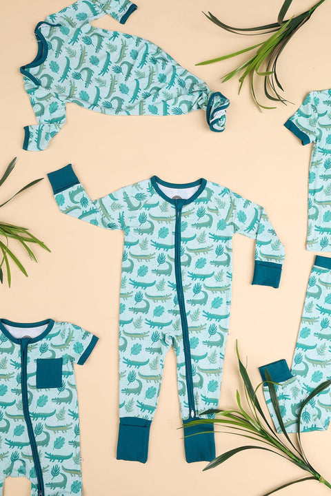 Later Alligator Bamboo Shorty Romper - Emerson and Friends