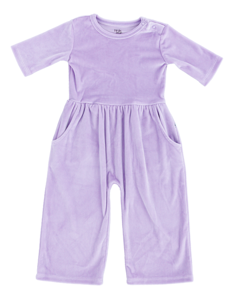 Lavender Velvet Jumpsuit - Birdie Bean