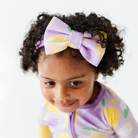 Lemonade Bamboo Headband Bow - Kiki + Lulu