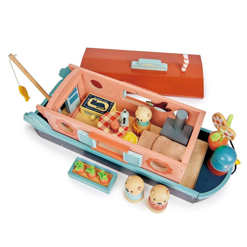 Tender Leaf Toys Little Otter Canal Boat Wood Toy at Butter Bug Boutique