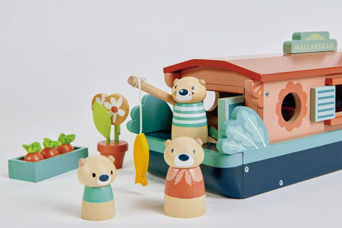 Tender Leaf Toys Little Otter Canal Boat Wood Toy at Butter Bug Boutique