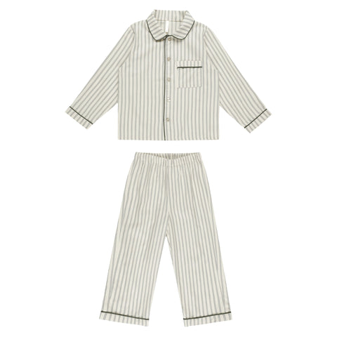 Long Sleeve Pajamas | Forest Pinstripe - Rylee + Cru