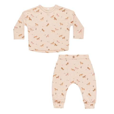 Long Sleeve Tee & Pant Set | Horses - Rylee + Cru