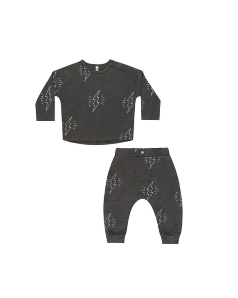 Long Sleeve Tee + Pant Set | Bolts - Rylee + Cru