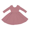 Long Sleeve Twirl Dress in Dusty Rose - Butterbugboutique
