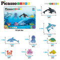 Marine Animal Figures Magnetic Building Tile Set (8 Pieces) - Picasso Tiles