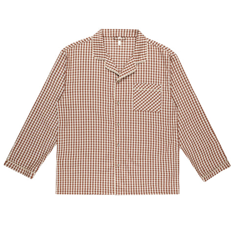 Men's Pajama Top | Brick Gingham - Rylee + Cru