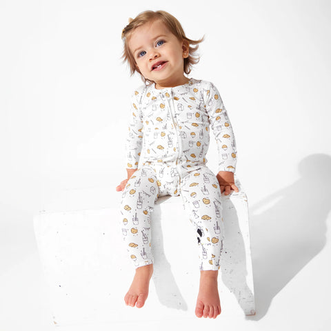 Milk & Cookies Convertible Footie Bamboo Pajama - Bellabu Bear