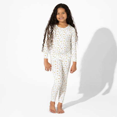 Milk and Cookies Kids Bamboo Pajama Set - Bellabu Bear