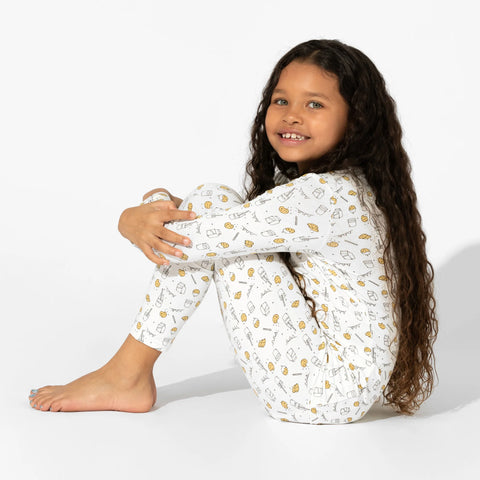 Milk and Cookies Kids Bamboo Pajama Set - Bellabu Bear