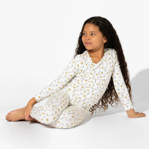 Milk and Cookies Kids Bamboo Pajama Set - Bellabu Bear