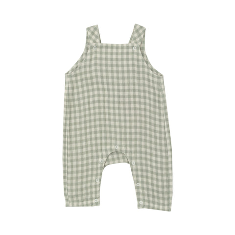 Mini Green Gingham Overalls - Angel Dear