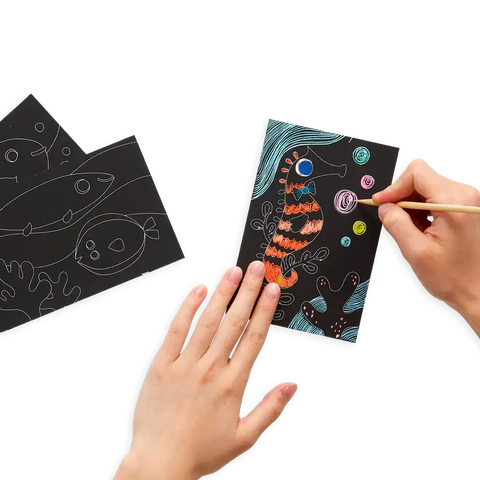 Mini Scratch & Scribble Art Kit (Friendly Fish) - OOLY