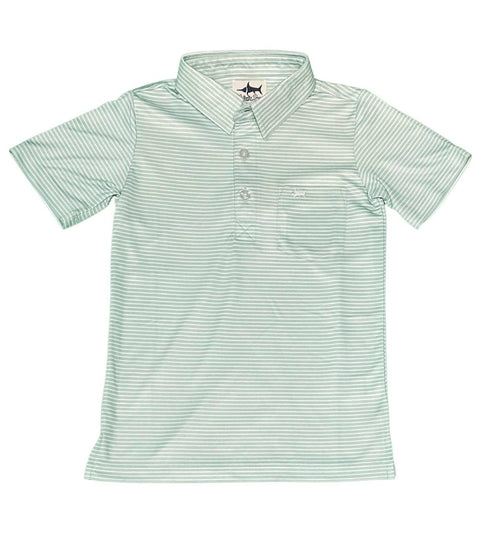 Mint Stripe Performance Polo Shirt - Saltwater Boys Company