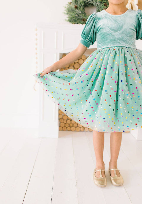 Minty Confetti Diana Dress - Ollie Jay