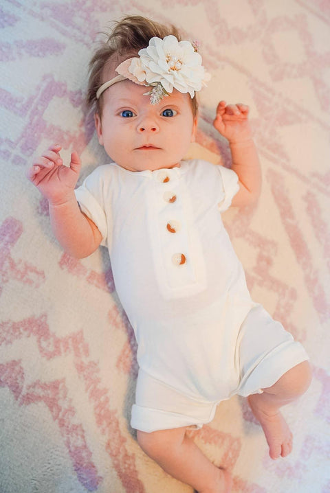 Modal Baby Romper - White - Stroller Society