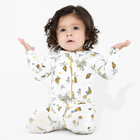 Monarch Butterfly Bamboo Convertible Footie Pajama - Bellabu Bear