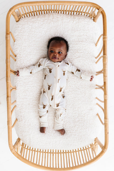 Moose Waffle Knit Convertible Footie - Kiki + Lulu