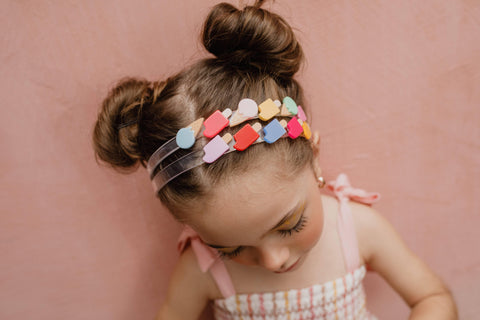 Multi Popsicle Satin Colors Headband - Lilies & Roses NY