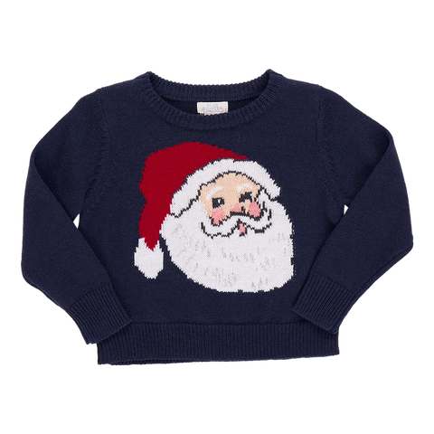 Navy Santa Boys Oliver Sweater - Pink Chicken