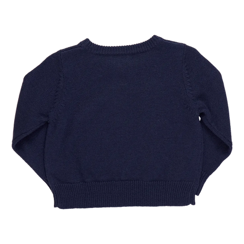 Navy Santa Boys Oliver Sweater - Pink Chicken