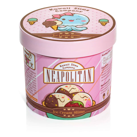 Neapolitan Scented Ice Cream Pint Slime - Kawaii Slime Company