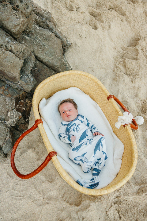 Newborn Knotted Gown - Cove - Copper Pearl