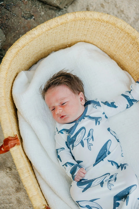 Newborn Knotted Gown - Cove - Copper Pearl