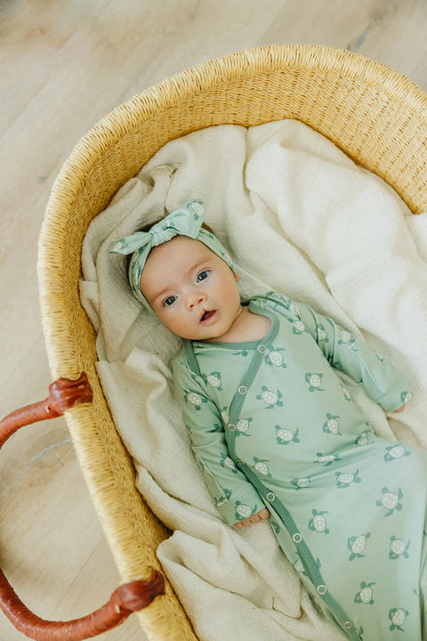 Newborn Knotted Gown - Wade - Copper Pearl