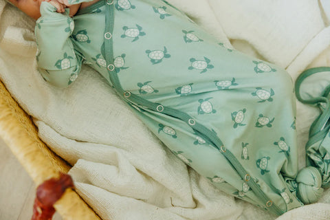 Newborn Knotted Gown - Wade - Copper Pearl