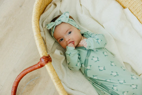 Newborn Knotted Gown - Wade - Copper Pearl