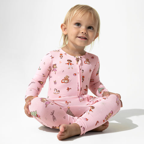 Nutcracker Pink Bamboo Convertible Footie - Bellabu Bear