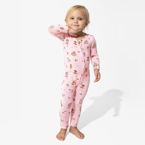 Nutcracker Pink Bamboo Convertible Footie - Bellabu Bear