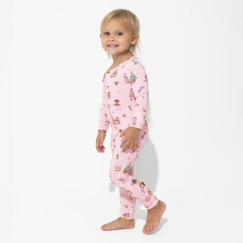 Nutcracker Pink Bamboo Convertible Footie - Bellabu Bear