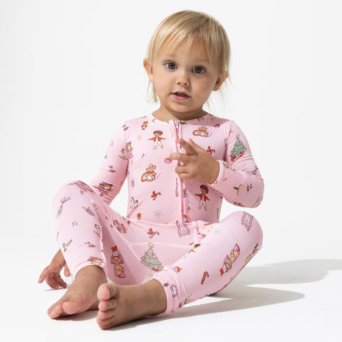 Nutcracker Pink Bamboo Convertible Footie - Bellabu Bear