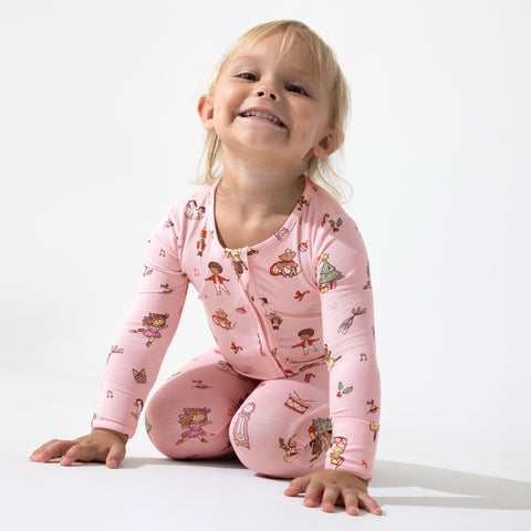 Nutcracker Pink Bamboo Convertible Footie - Bellabu Bear