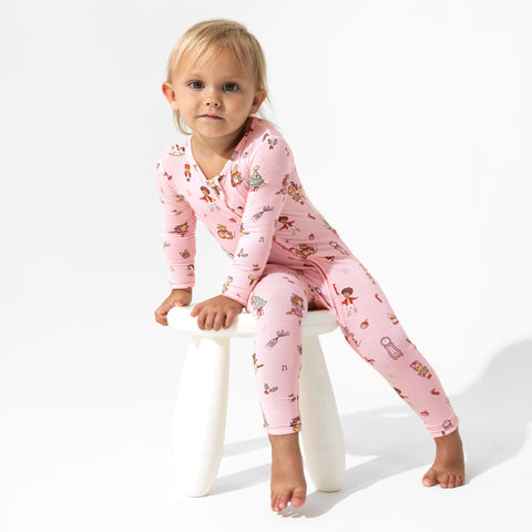 Nutcracker Pink Bamboo Convertible Footie - Bellabu Bear