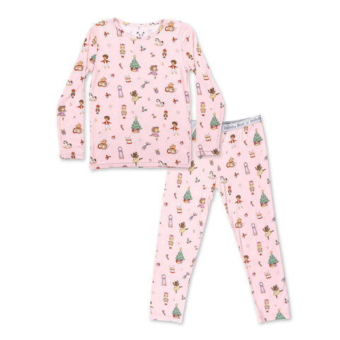 Nutcracker Pink Kids Bamboo Pajamas - Bellabu Bear