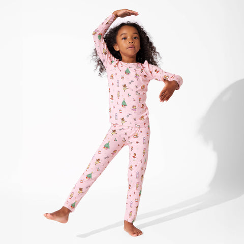 Nutcracker Pink Kids Bamboo Pajamas - Bellabu Bear