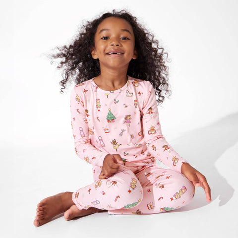 Nutcracker Pink Kids Bamboo Pajamas - Bellabu Bear