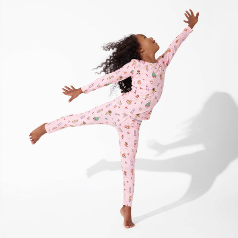 Nutcracker Pink Kids Bamboo Pajamas - Bellabu Bear