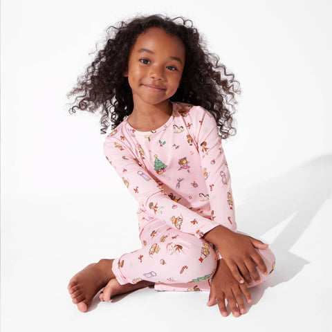 Nutcracker Pink Kids Bamboo Pajamas - Bellabu Bear