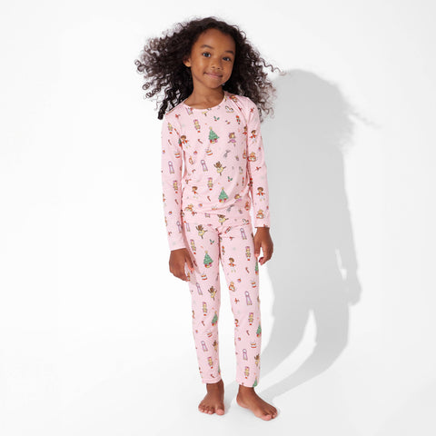 Nutcracker Pink Kids Bamboo Pajamas - Bellabu Bear