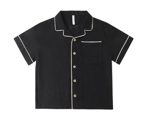Lapel Collared Shirt || Black