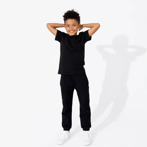 Obsidian Black Bamboo Terry Daywear Kids T-Shirt - Bellabu Bear