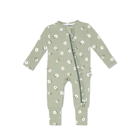 Olive Bloom Baby Bamboo Pajama - Cozy Dreamerz