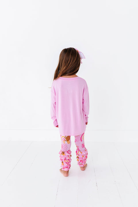 On Game Days We Wear Pink Graphic Tee & Leggings Outfit Set - Kiki + Lulu